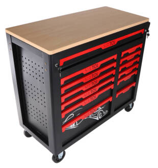 Dílenský vozík s nářadím MECHANIC TROLLEY TITAN 1559, 13 šuplíků, 1559 ks nářadí SIXTOL