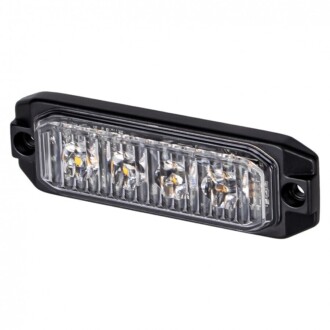 Výstražné LED světlo vnější oranžové, 12-24V 4LED 12W, ECE R65, 101x32 mm