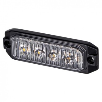 Výstražné LED světlo vnější oranžové, 12-24V 4LED 12W, ECE R65, 101x32 mm