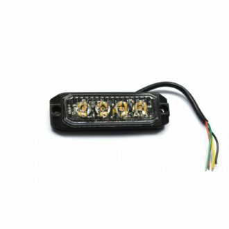 Výstražné LED světlo vnější oranžové, 12-24V 4LED 12W, ECE R65, 101x32 mm
