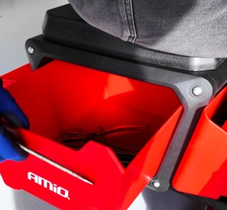 Dílenská židle na kolečkách s úložným prostorem na nářadí 150 kg