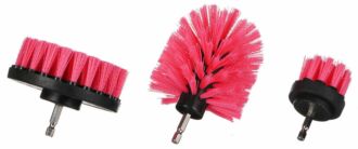 Sada kartáčů na vrtačku pro čištění auta CAR DETAILING DRILL BRUSH PINK 3, 3ks SIXTOL