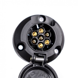 Zásuvka 7P pro tažné zařízení s těsněním - 12/24V, plast