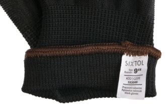 Rukavice pracovní z polyesteru polomáčené v PU GLOVE PE-PU 9, černé, vel 9", 6 párů SIXTOL